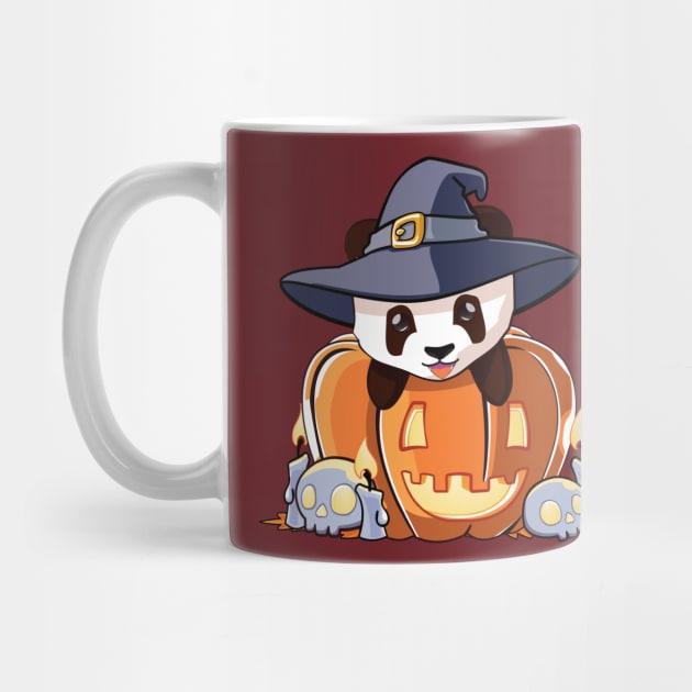 Panda Witch in a pumpkin by Myanko